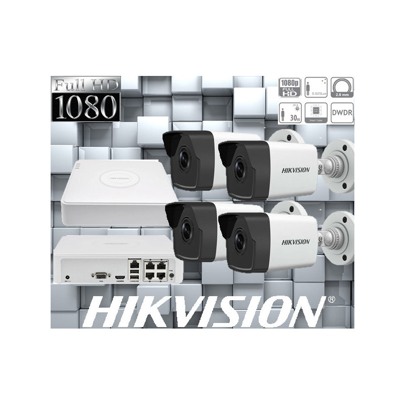 Best SET-4-HIKVISION-2MP-IP-DS-2CD1021-I-FULL HD-IR30m from alarmsystemy at only 399,80 €