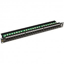 Patch panel 24port cat.6e STP black