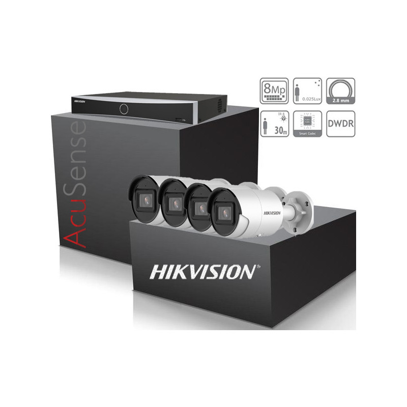 Best SET-4-HIKVISION-8MP-IP-AcuSense-DS-2CD2083G2-IU-UHD4K-IR30m from alarmsystemy at only 1 034,90 €