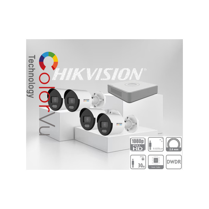 Best SET-4-HIKVISION-2MP-IP-ColorVu-DS-2CD1027G2H-LIU-FULL HD-IR30m from alarmsystemy at only 549,60 €